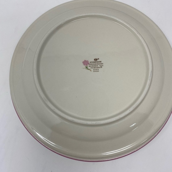 Vintage Set of 2 Sango Primavera Stoneware Dinner Plates # 8495 - Picture 2 of 7